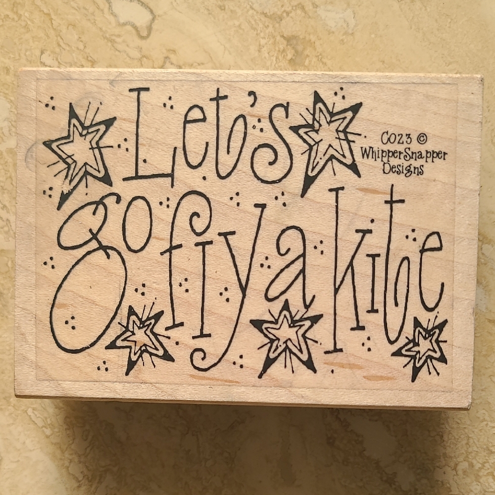 Wooden Stamp - Let's Go Fly a Kite